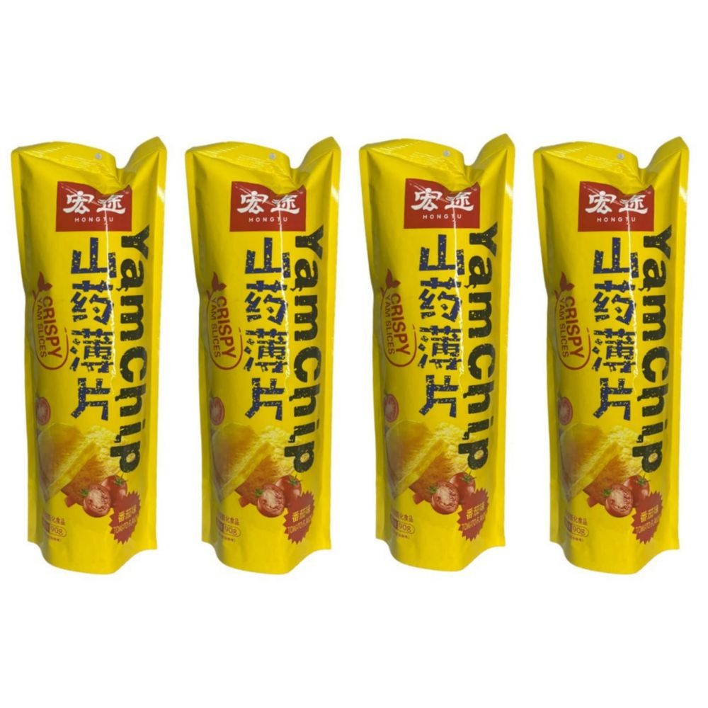 Чипсы из батата YamChip Hongtu со вкусом помидоров 90 г, 4 шт