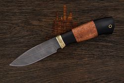 Нож туристический Эльбрус Лесник, клинок 115мм, дамаск