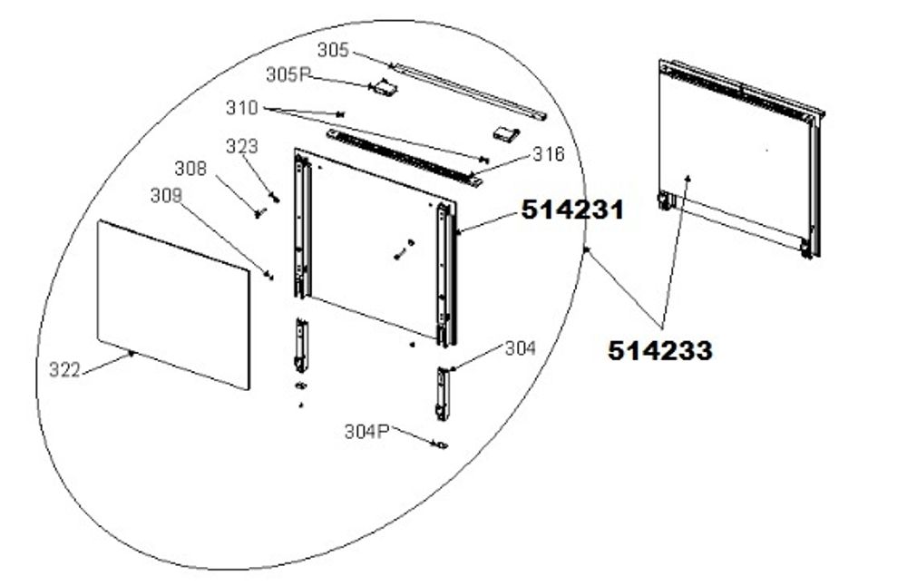 Внешнее стекло дверки духовки плиты GORENJE 514231