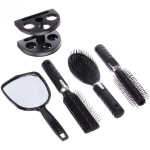 Расчески в наборе 3шт и зеркало в коробке «Beauty Home», цвет черный, 23,5*11*8см