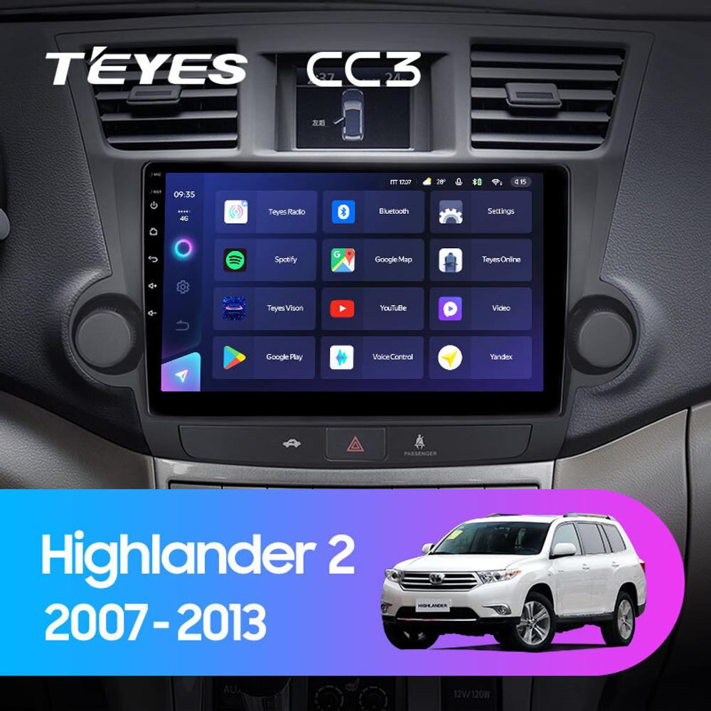 Teyes CC3 10,2"для Toyota Highlander 2007-2013