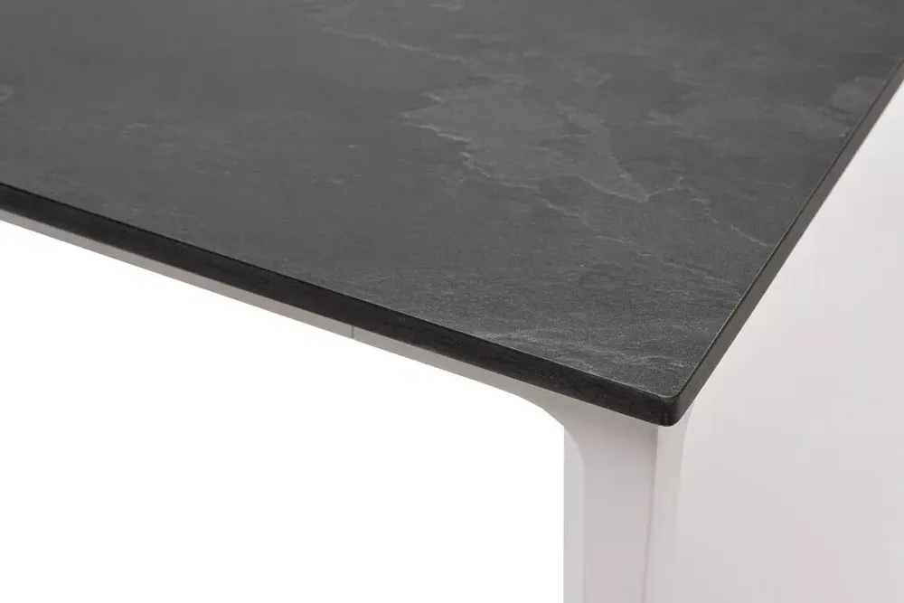 "Малага" обеденный стол из HPL 90х90см, цвет "серый гранит", каркас белый