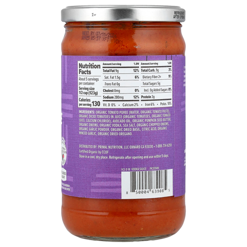 Primal Kitchen, Водочный соус без молочных продуктов с маслом авокадо, 667 г (23,5 унции)