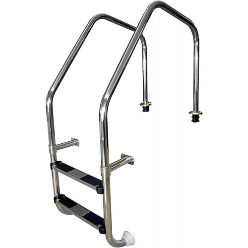 Лестница ML, перелив. желоба 3 ступ. с накладкой люкс, нерж. AISI-304