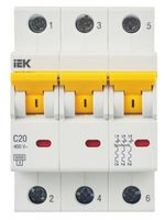 KARAT Автоматический выключатель ВА47-60M 3P C 20А 6кА IEK