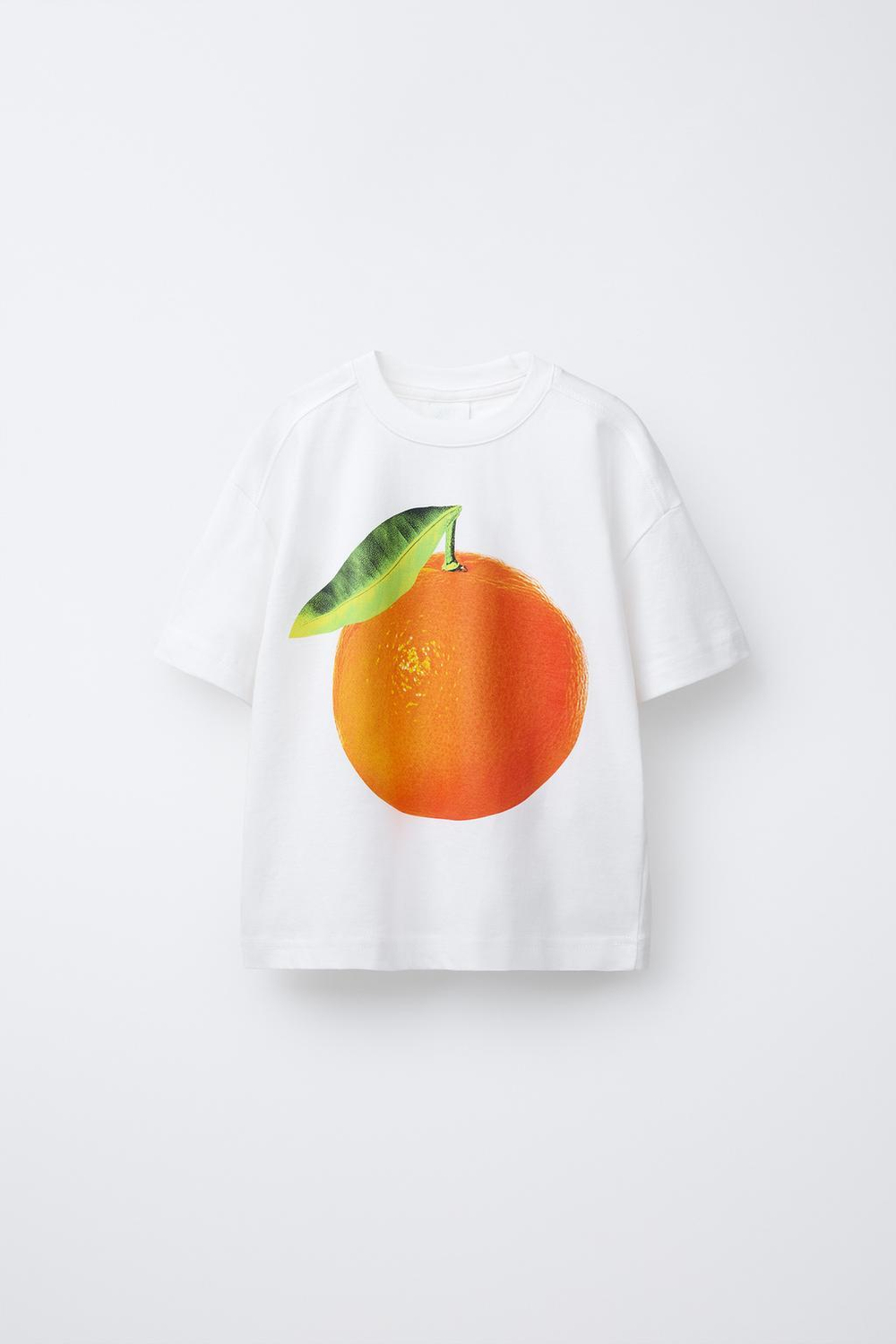 ZARA ФУТБОЛКА С ПРИНТОМ «ФРУКТЫ», ЖЕЛТОВАТО-БЕЛЫЙ