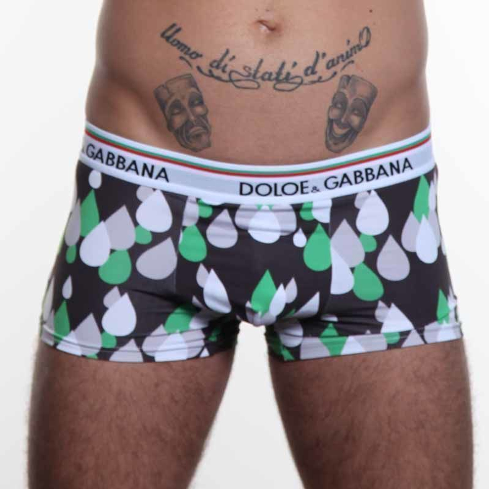 Мужские трусы хипсы зеленые Dolce&Gabbana