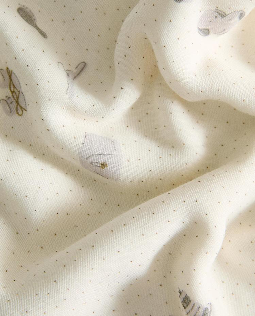 ZARA HOME ДЕТСКИЕ МУСЛИНОВЫЕ ПОЛОТЕНЦА (3 ШТ.), ЭКРЮ