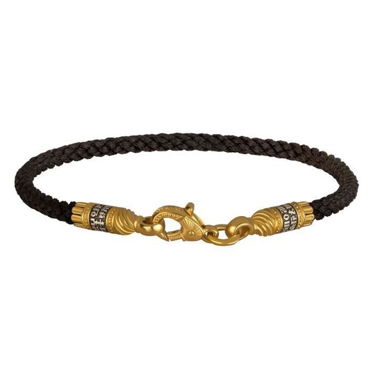 500121 Браслет текстильный. Иисусова молитва, Замок - рыбка. 3 мм