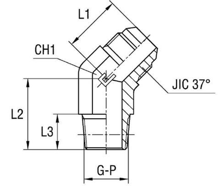 Штуцер FC45 JIC 1.5/16 - BSPT 1