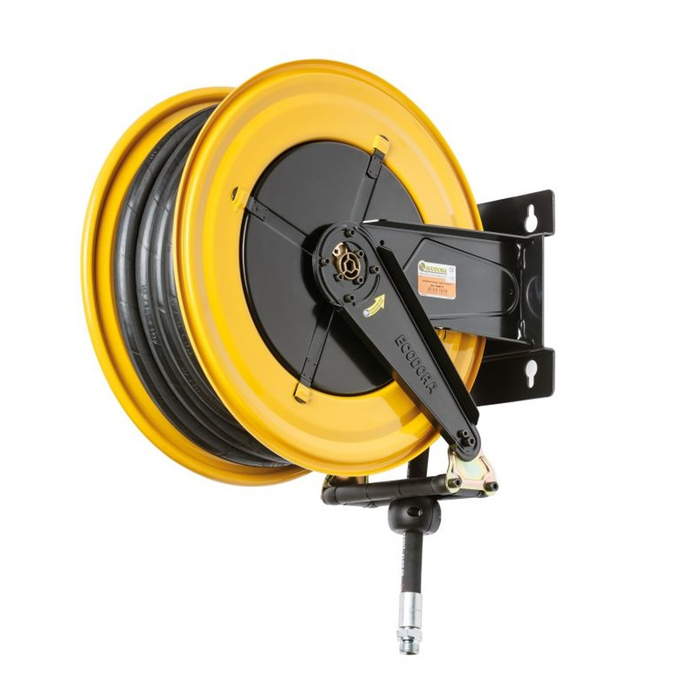 Катушка для раздачи воздуха/воды 20 бар, шланг 15 м, диаметр 3/4", неповоротная, ECODORA (Италия)