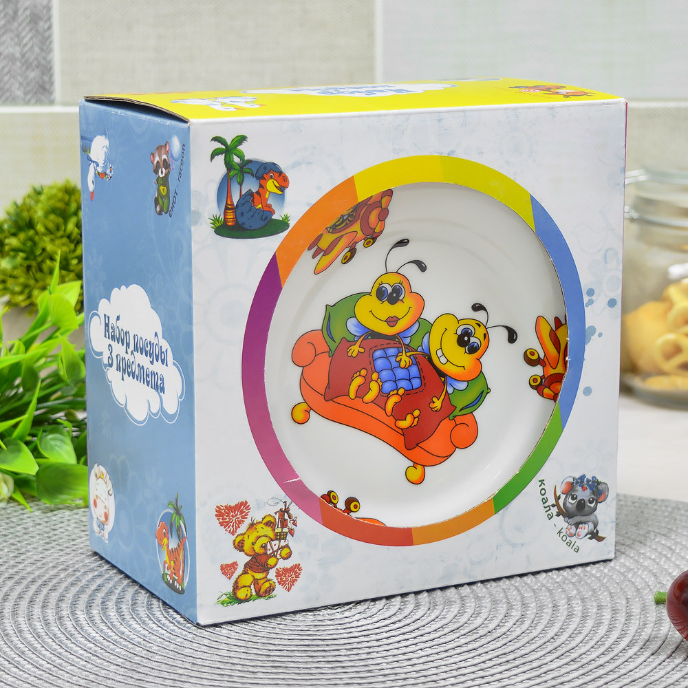 Набор детской посуды 3 предмета форма Идиллия Пчелы