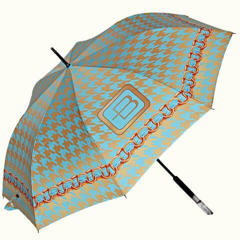 Женский зонт-трость в стиле шанель, цвет аквамарин