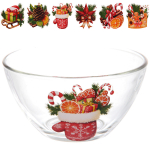 Салатник стеклянный 450мл «Зимняя фантазия» 6 видов