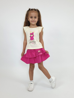 02-136-2 Комплект для девочки (фуфайка+ юбка)