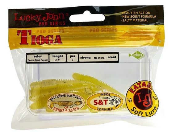 Виброхвосты съедобные LJ Pro Series TIOGA 2.4in(6,2 см), цв. T66, 9 шт.