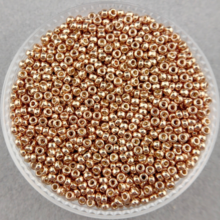 Miyuki Round #4204 (гальванизированный шампань со стойким покрытием)