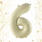 Шар фольгированный 32'/81см «Цифра «6» (молочный)