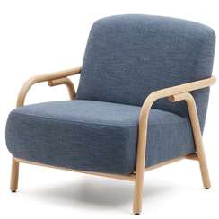 Кресло Sylo синего цвета из массива ясеня