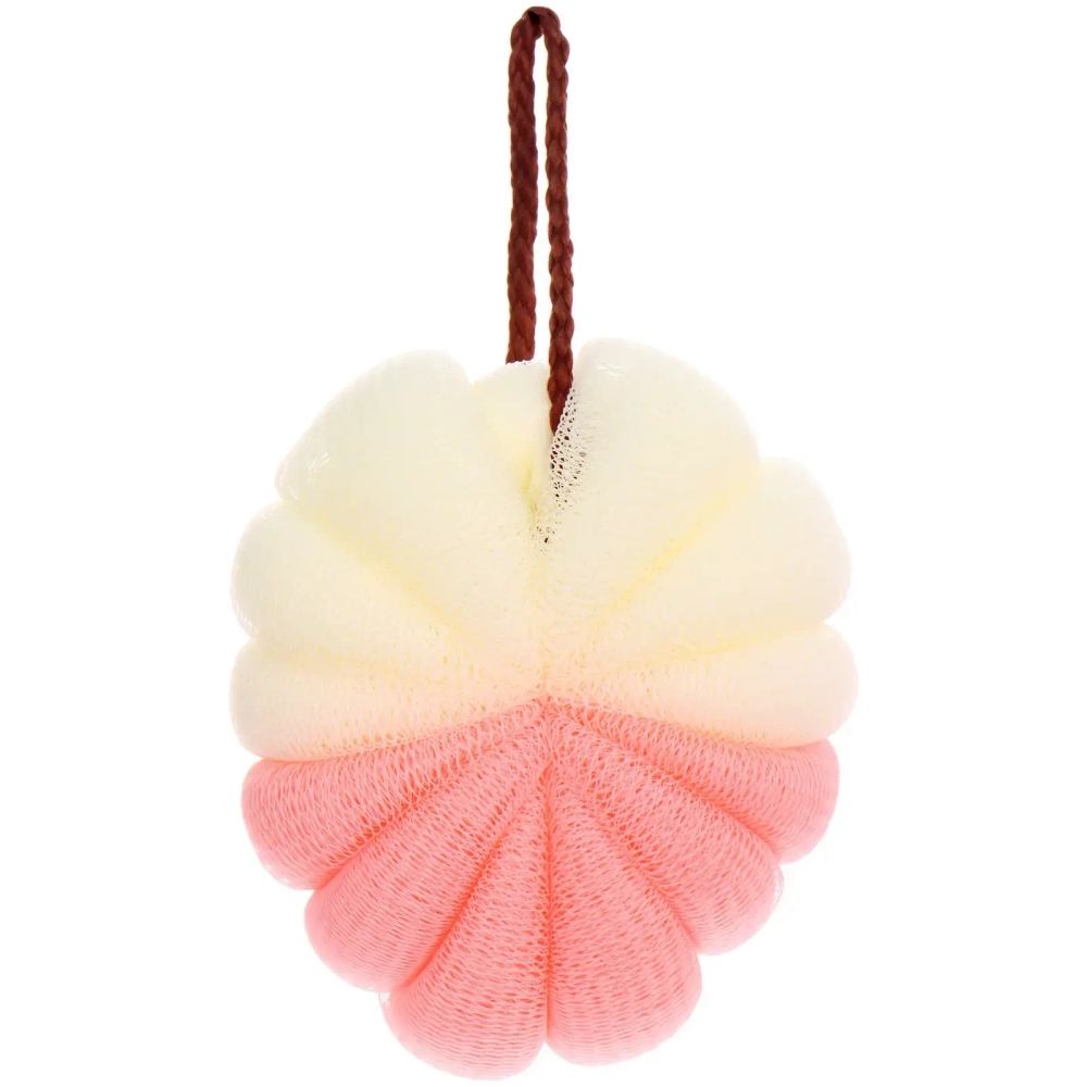 Мочалка нейлоновая «Premium - PORTENEGRO», цвет белый / розовый, 50гр, (ZIP пакет)