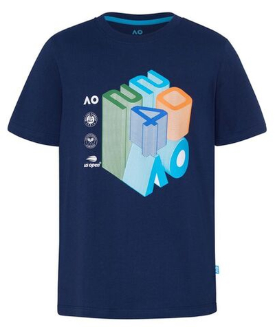 Футболка для мальчика теннисная Australian Open Boys T-Shirt Grand Slam 2024 - navy