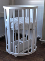 Детская кровать "Соня 04" ОВАЛЬНАЯ 8 в 1 Маятник БЕЛАЯ (75*125)