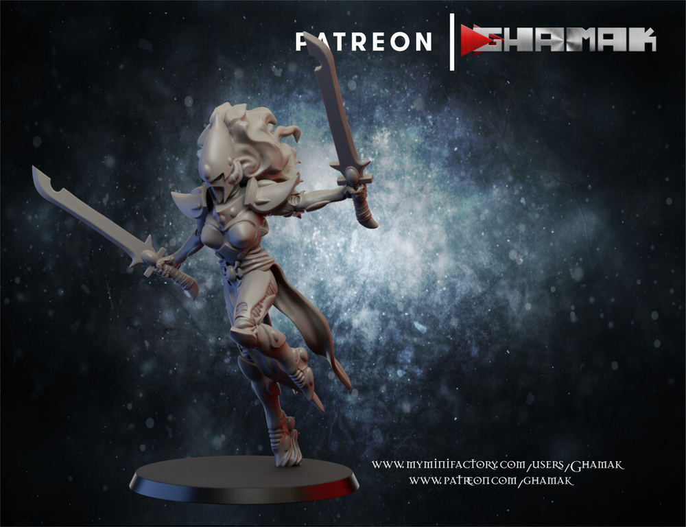 Aeldari Craftworlds Howling Banshees Воющая Баньши №1 миниатюра для dnd, днд, pathfinder, фентези, Настольная игра, НРИ, Варгейм, РПГ