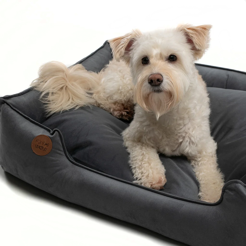 Лежанка из микровелюра, светло-серый Rachel WOW