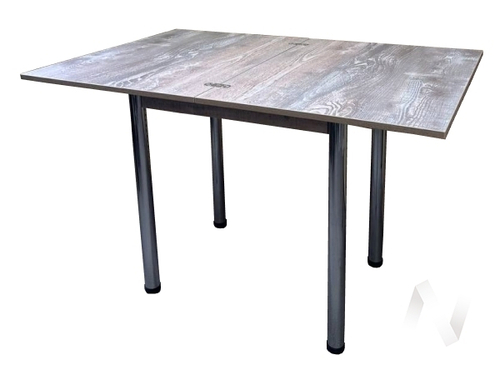 Стол раздвижной Ломберный (опоры хром/ЛДСП бетон пайн; кромка графит)