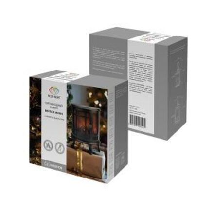 Светодиодный камин «Винтаж мини» с эффектом живого огня 24.8х12.7х30 см,  батарейки 3хС (не в компле