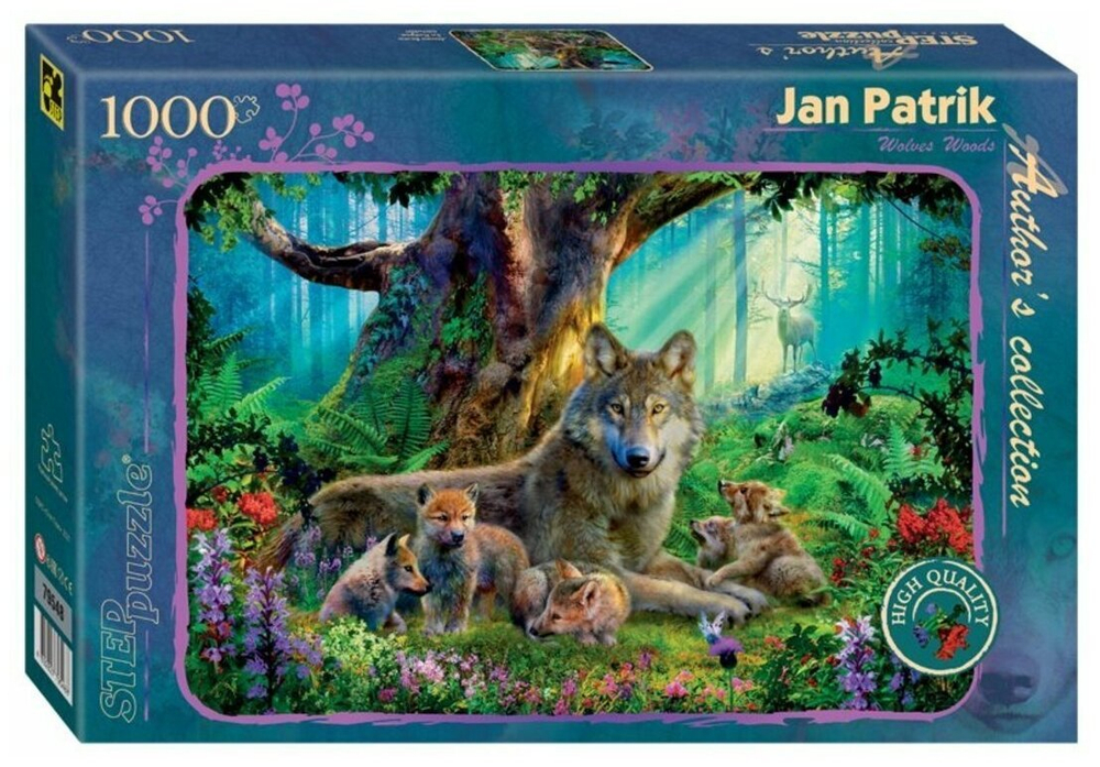Пазл Step Puzzle "Лесные Волки", 1000 элементов, 21.5x33x6 см, картон, авторская коллекция, от 12 лет