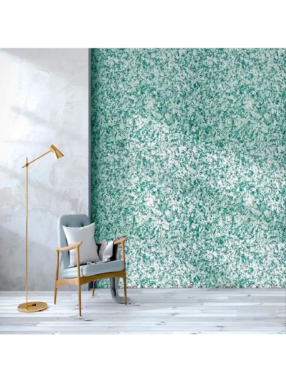 Жидкие обои LWDecor зеленый цвет