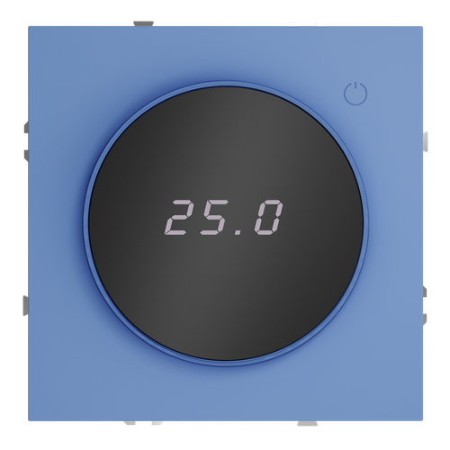 Терморегулятор электронный VOLTUM S70 с индикацией и датчиком, для теплого пола, (деним)