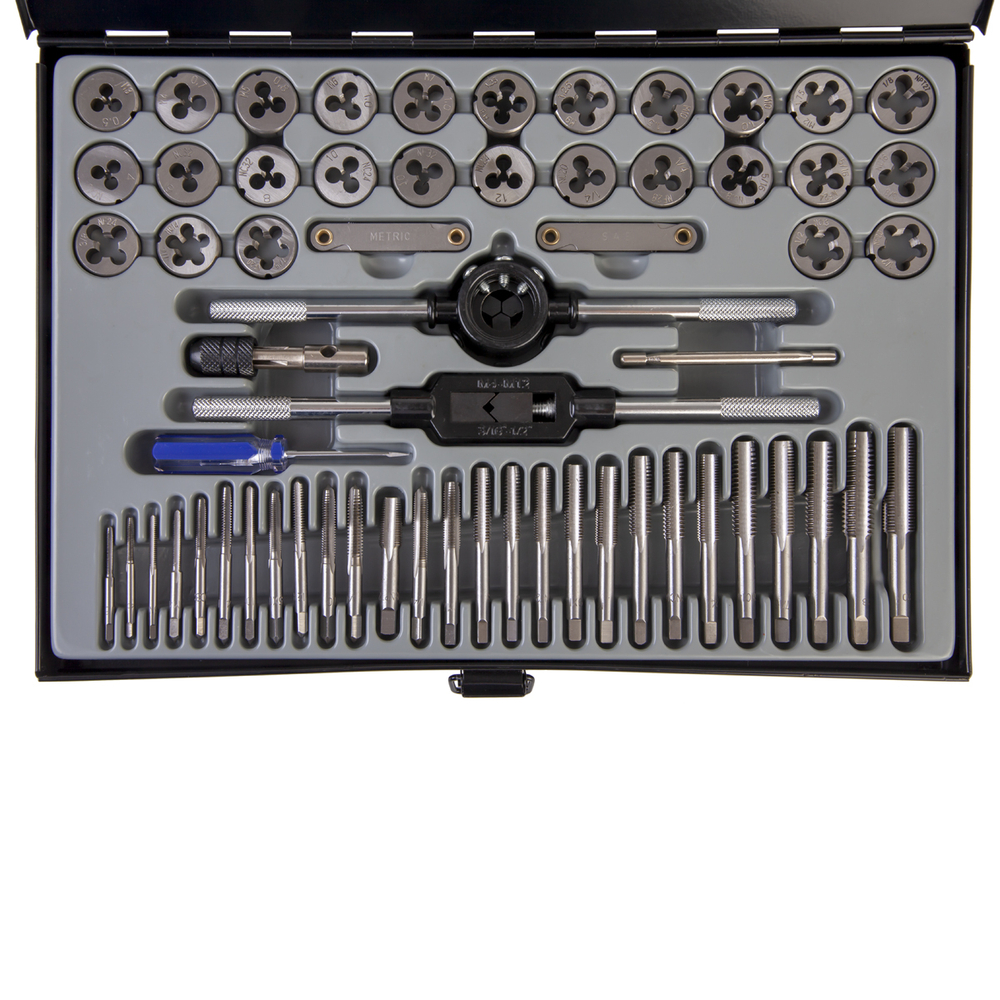 WDK-DT3060 Набор метчиков и плашек М3-М12, 4-40 - 1/8NPT27, 60 предметов, метрическая и дюймовая резьба