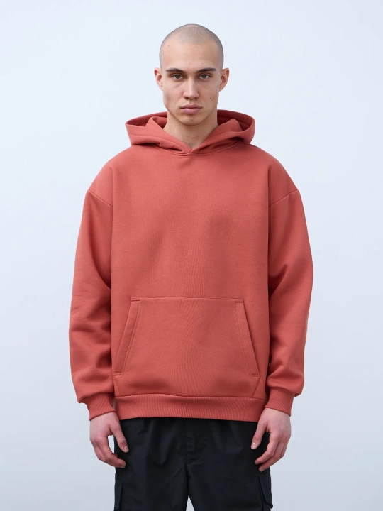 Худи оверсайз с начесом (терракот)
