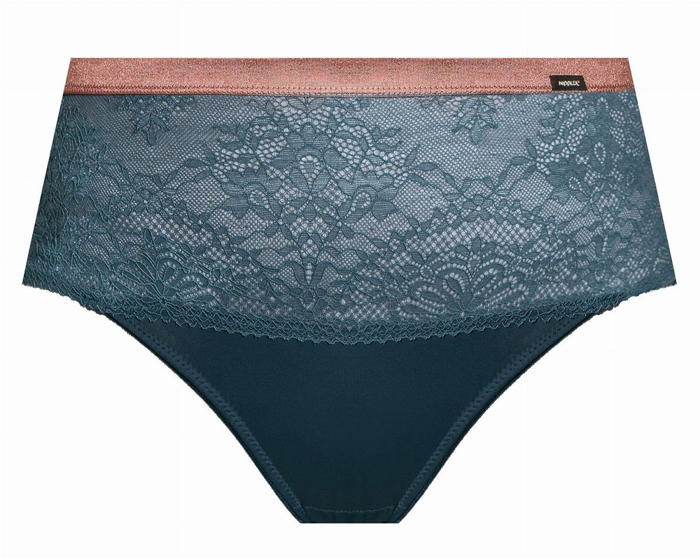 Трусики-слипы Zoya из вискозного и кружевного полотен (Размер: M) (Цвет: темно-бирюзовый)