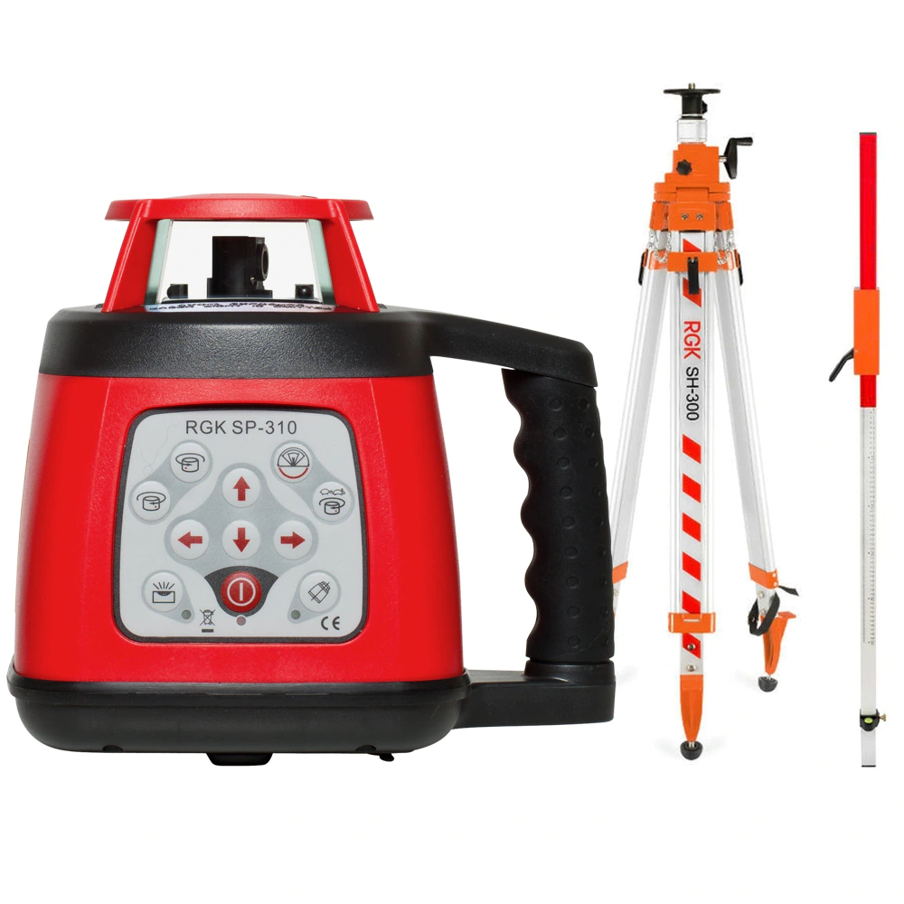 Комплект: ротационный нивелир RGK SP-310 + штатив RGK SH-170 рейка RGK LR-2 753197