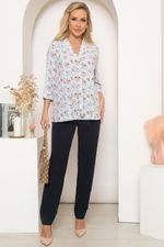 Блуза "Правила успеха" (нежно-голубая) Б4159 LT Collection (Акция)