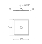 Лейка тропического душа квадратная ABS RPK300ОС