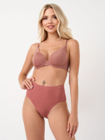 Бесшовные высокие трусики (Размер: L) (Цвет: грязно-розовый)