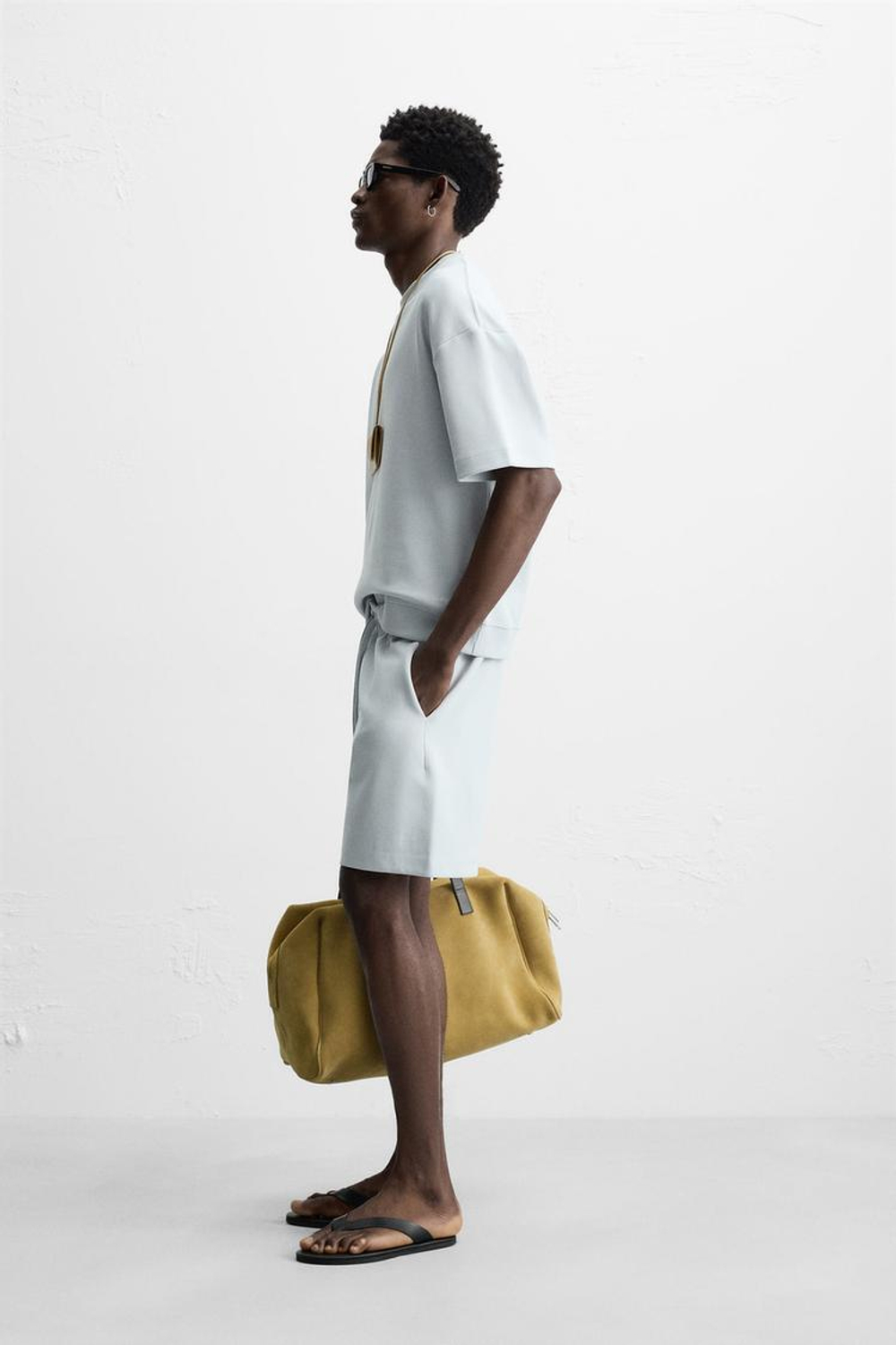 ZARA ТОЛСТОВКА INTERLOCK ИЗ РЕЛЬЕФНОЙ ТКАНИ, ПУДРОВО-СИНИЙ