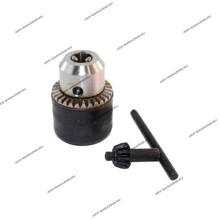 Патрон с ключом стальной для дрели, посадка d-13мм шаг резьбы 1,25