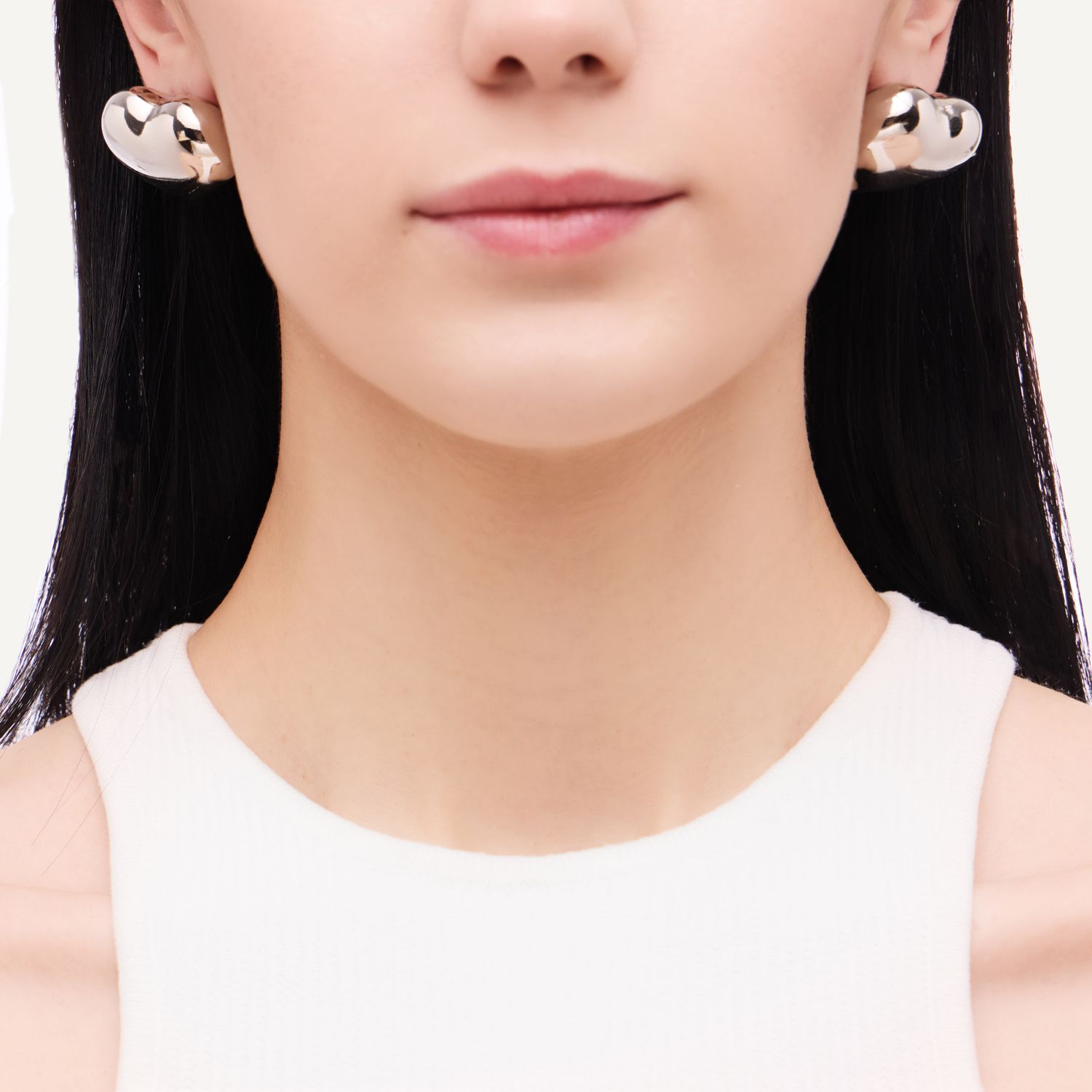 Серьги Smooth Hearts Earrings - Silver