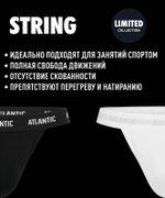 Мужские трусы стринги Atlantic, 1 шт. в уп., хлопок, белые, MP-1572
