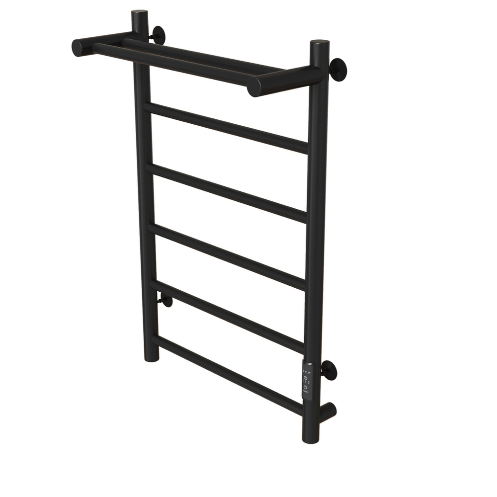 Полотенцесушитель MIXLINE VEGA  80х50 (таймер, 318Вт, 5 перекладин + ПОЛКА) электрический ЧЕРНЫЙ