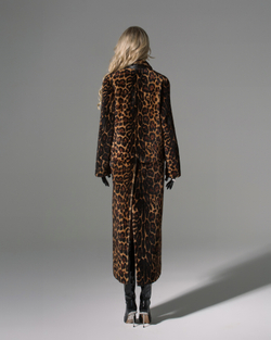 Дубленка леопард двусторонняя без пояса