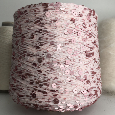 GLAMOUR хлопок, пайетки 240м/100гр цвет: розовый пудровый, розовые сатиновые пайетки.