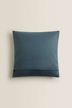 ZARA HOME ОДНОТОННЫЙ ЧЕХОЛ ДЛЯ ДЕКОРАТИВНОЙ ПОДУШКИ, СИНИЙ