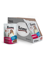 Влажный корм Karmy Adult для взрослых кошек, лосось в соусе, 12 шт x 80 г