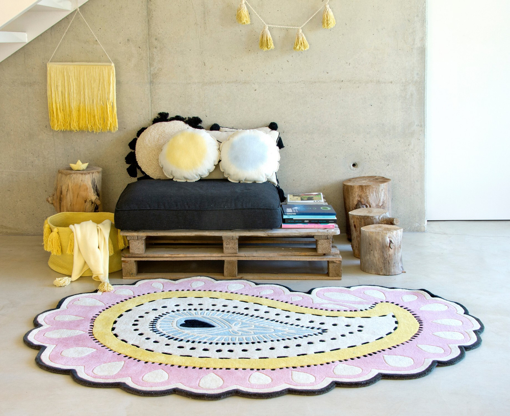 Корзина Lorena Canals Tassels Vintage Yellow (30 x Ø45 см)